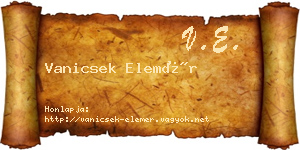 Vanicsek Elemér névjegykártya