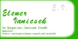 elemer vanicsek business card